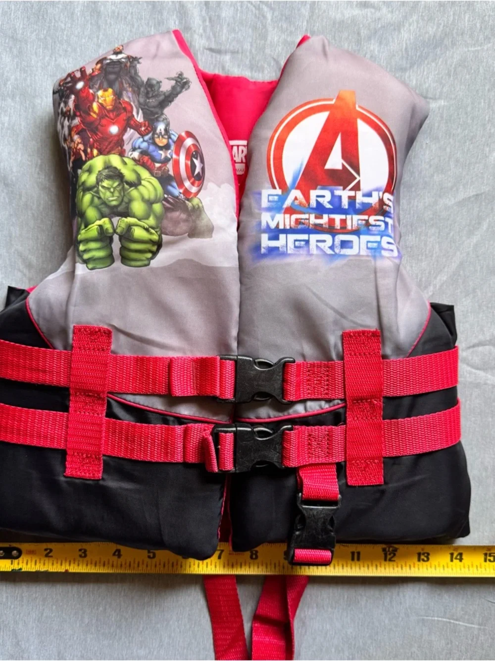 Marvel Avengers Kids Red, Black and Gray Superhero Life Vest - Picture 6 of 6
